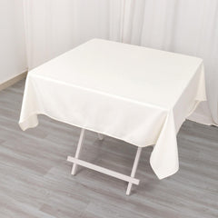Scuba Square 54"x54" Tablecloth Ivory - Wrinkle Free & Stain Resistant Table Cover